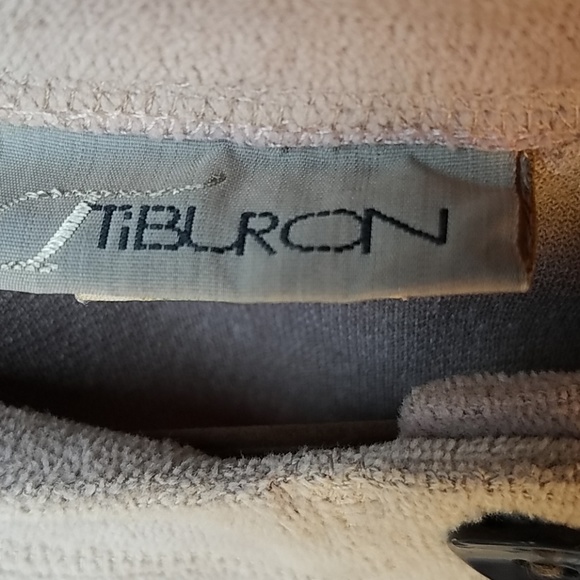 Vintage Tiburon USA taupe velour button jacket, chevron striped A line skirt set - Picture 3 of 8